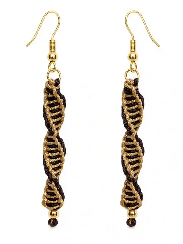 Boucles d’oreilles torsade en macramé or