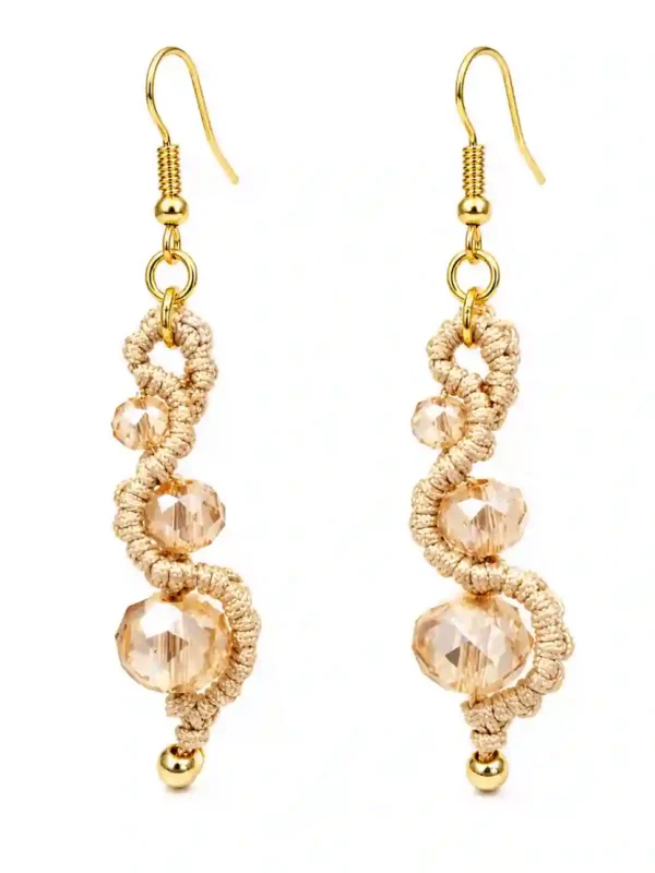 Boucles d’oreilles volute en macramé or